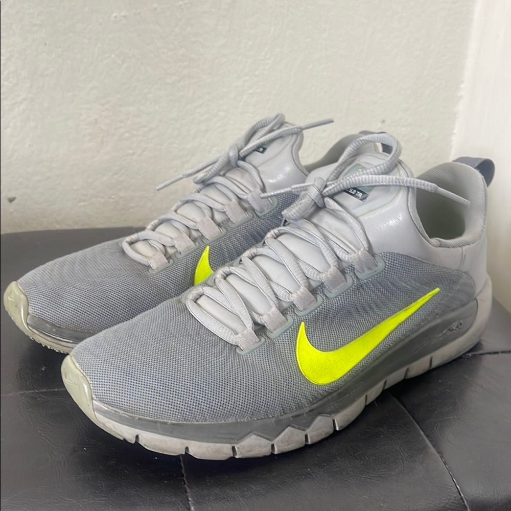 Nike Gray and Neon Yellow Athletic Shoes